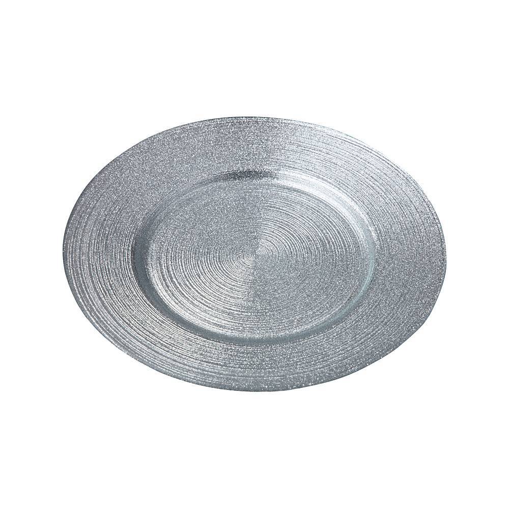 

Набор из 2 штук Тарелка АКСАМ Miracle silver shiny, 21см, стекло (339-079/2)