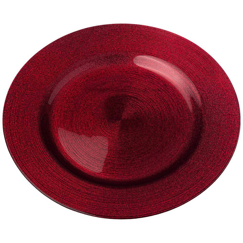 

Набор из 4 штук Тарелка AKCAM Miracle Red Shiny, 28см, стекло (339-076/4), Красный