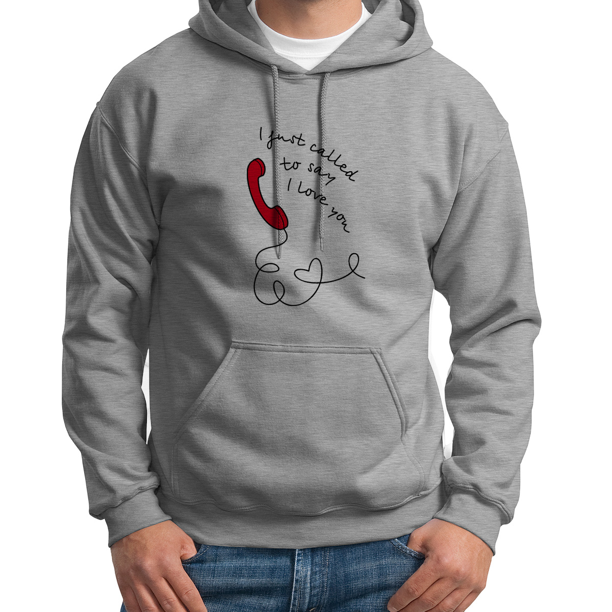 

Худи унисекс CoolPodarok I gust called to say I love you серое 48 RU, S0113841