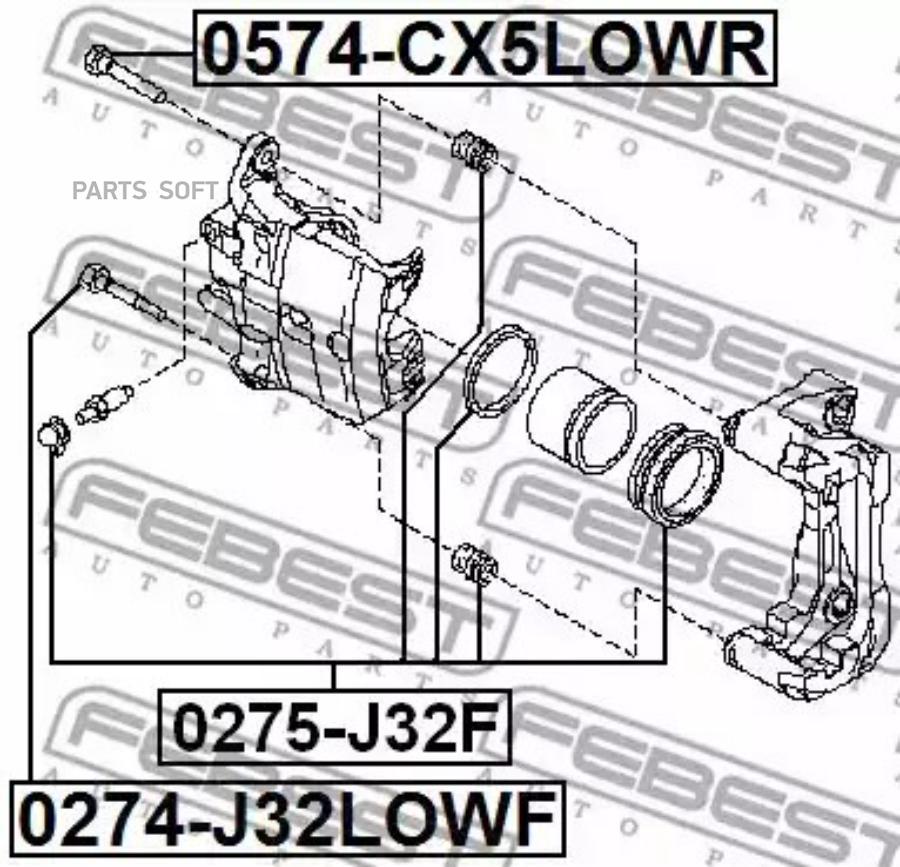 

FEBECT 0274J32LOWF 0274J32LOWF_втулка направляющая cуппорта переднего!\ Nissan Juke/Tiida/