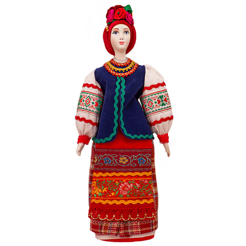 

Фарфоровая кукла Украинка в праздничном костюме 25 см