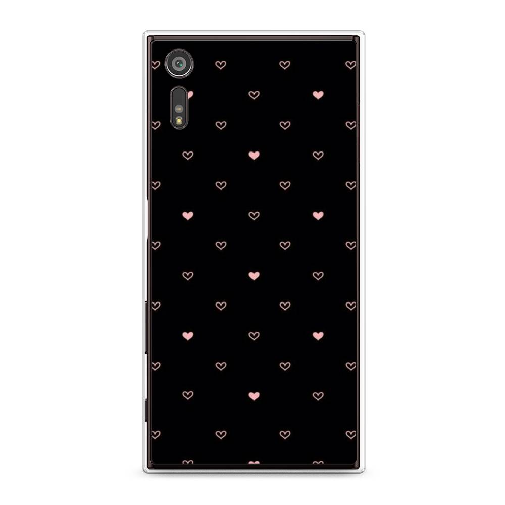 

Чехол Awog на Sony Xperia XZ "Черный фон и сердечки", Разноцветный, 51450-3
