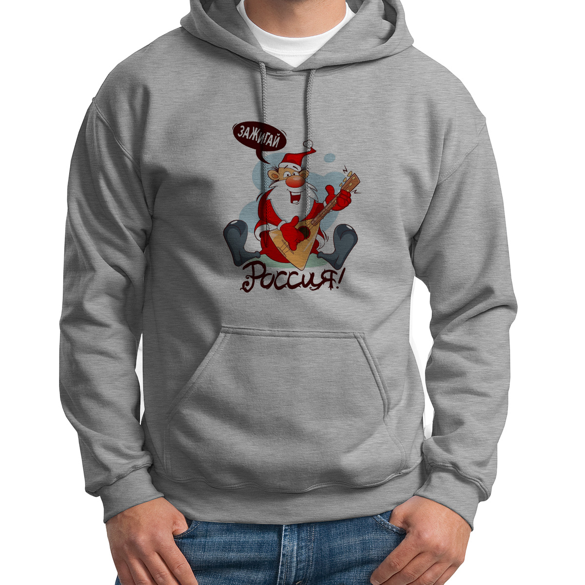 

Худи унисекс CoolPodarok Зажигай Россия сова серое 48 RU, S0113748