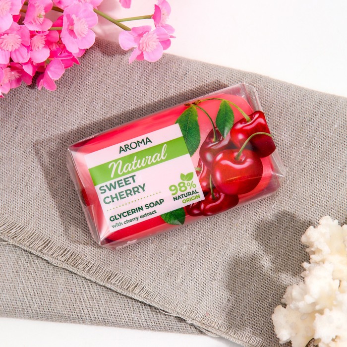 Мыло туалетное Aroma Natural Sweet cherry с экстрактом вишни 100 г