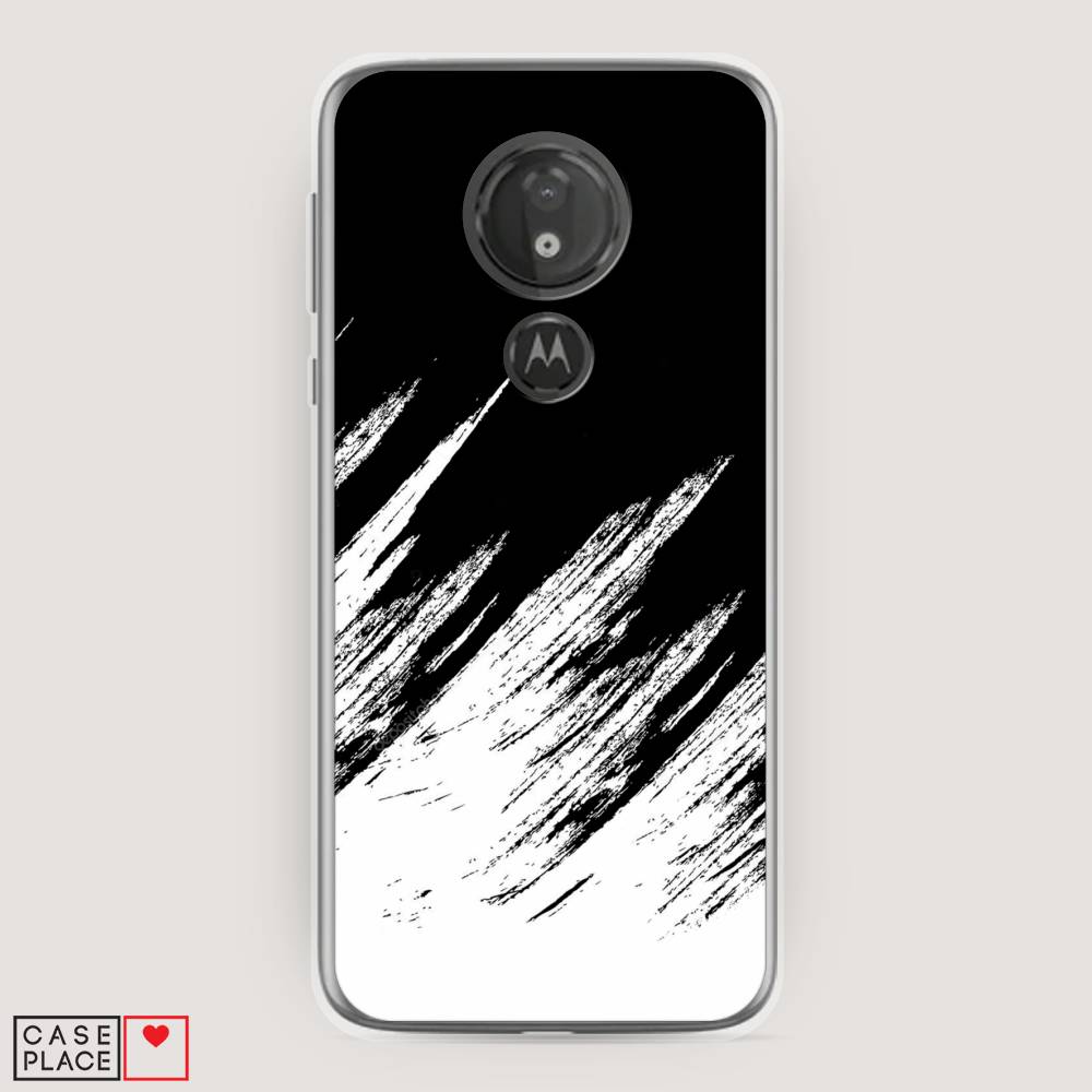 фото Силиконовый чехол "черно белые брызги" на motorola moto g7 power awog