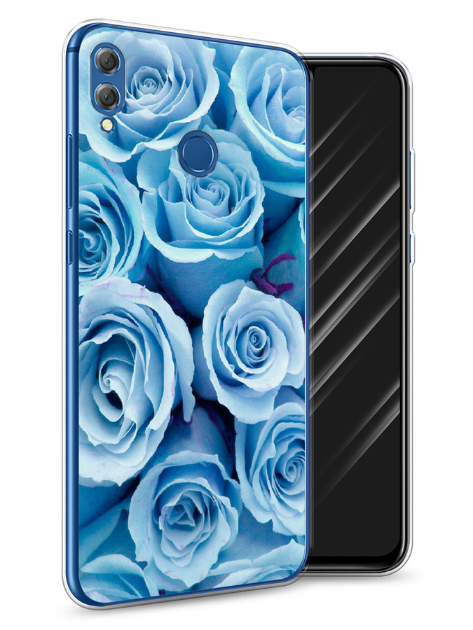 

Чехол Awog на Honor 8X "Лазурные розы", Голубой, 66750-8