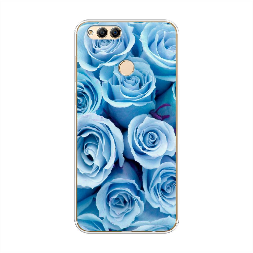 

Чехол Awog на Honor 7X "Лазурные розы", Голубой, 63750-8