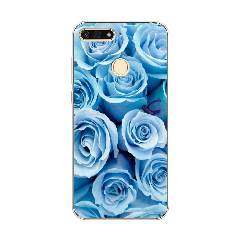 

Чехол Awog на Honor 7C "Лазурные розы", Голубой, 64550-8