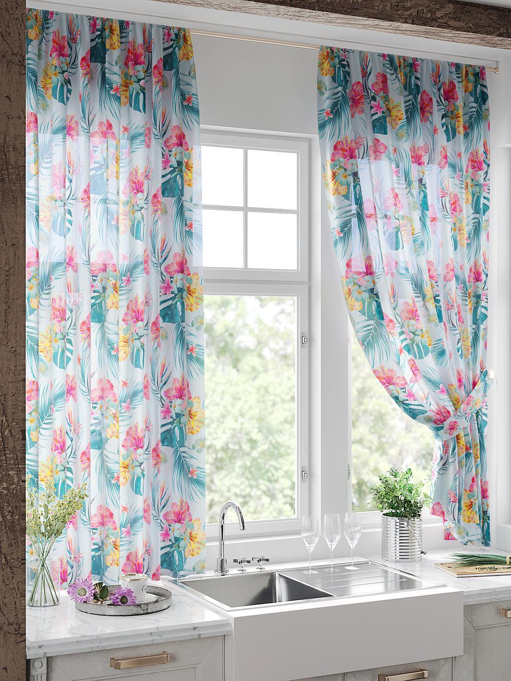 

Комплекты штор AT HOME Морфиторс высота 180 см, ширина 150 см, Розовый, 930730