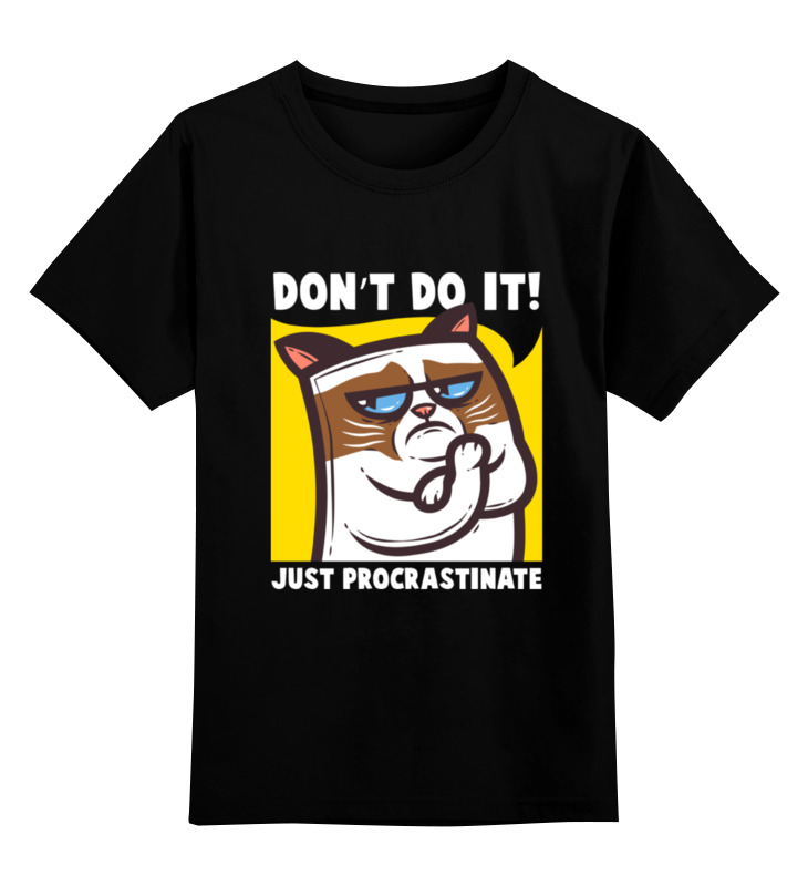

Детская футболка Printio Угрюмый кот grumpy cat цв.черный р.140, 0000000841318