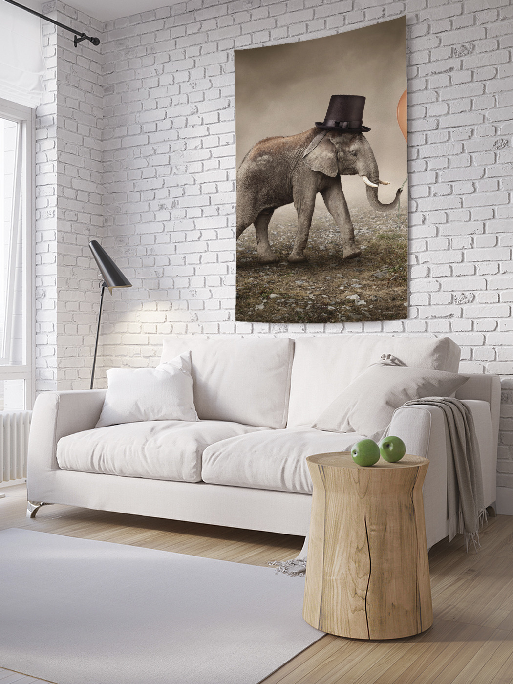 

Вертикальное фотопанно на стену JoyArty Слоник с шариком 150x200 см, Слоник с шариком