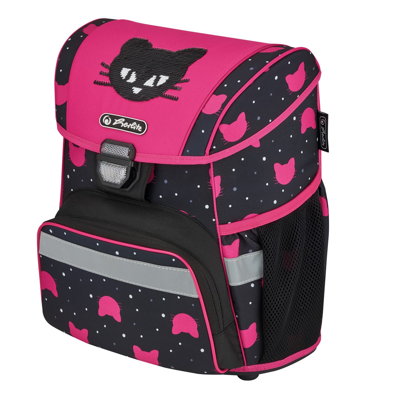 

Ранец школьный Herlitz Loop Black Cat, Кот, розовый