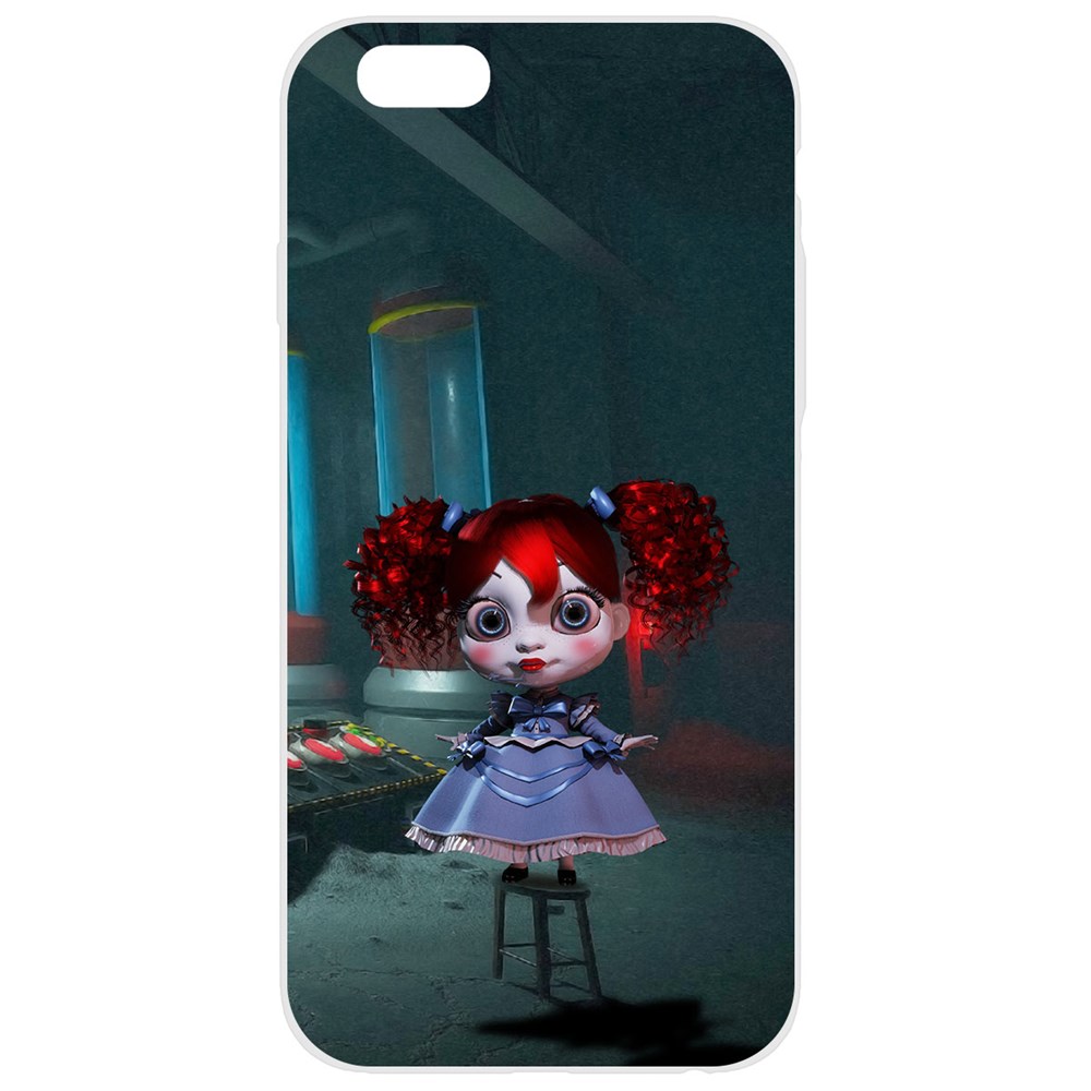 

Чехол-накладка Софт Хаги Ваги - Кукла Поппи для iPhone 6/6s белая, Черный