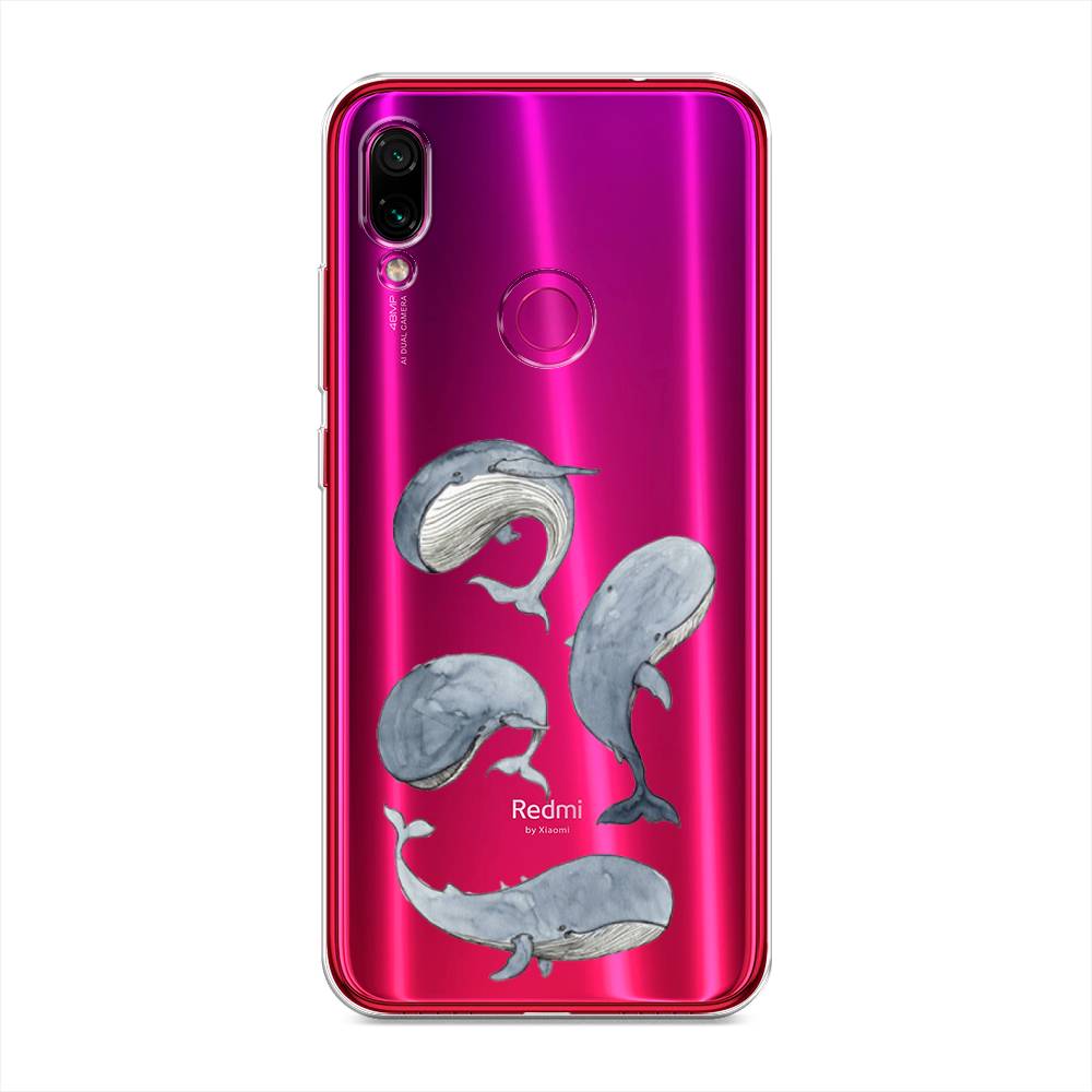 фото Силиконовый чехол "киты" на xiaomi redmi note 7 awog