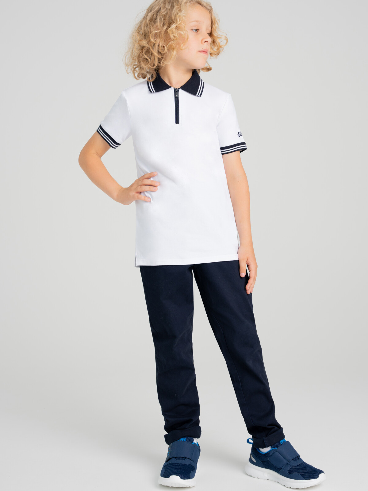 

Сорочка трикотажная с воротником поло для мальчиков PlayToday, белый,тёмно-синий, 164, Белый;синий, 22317069