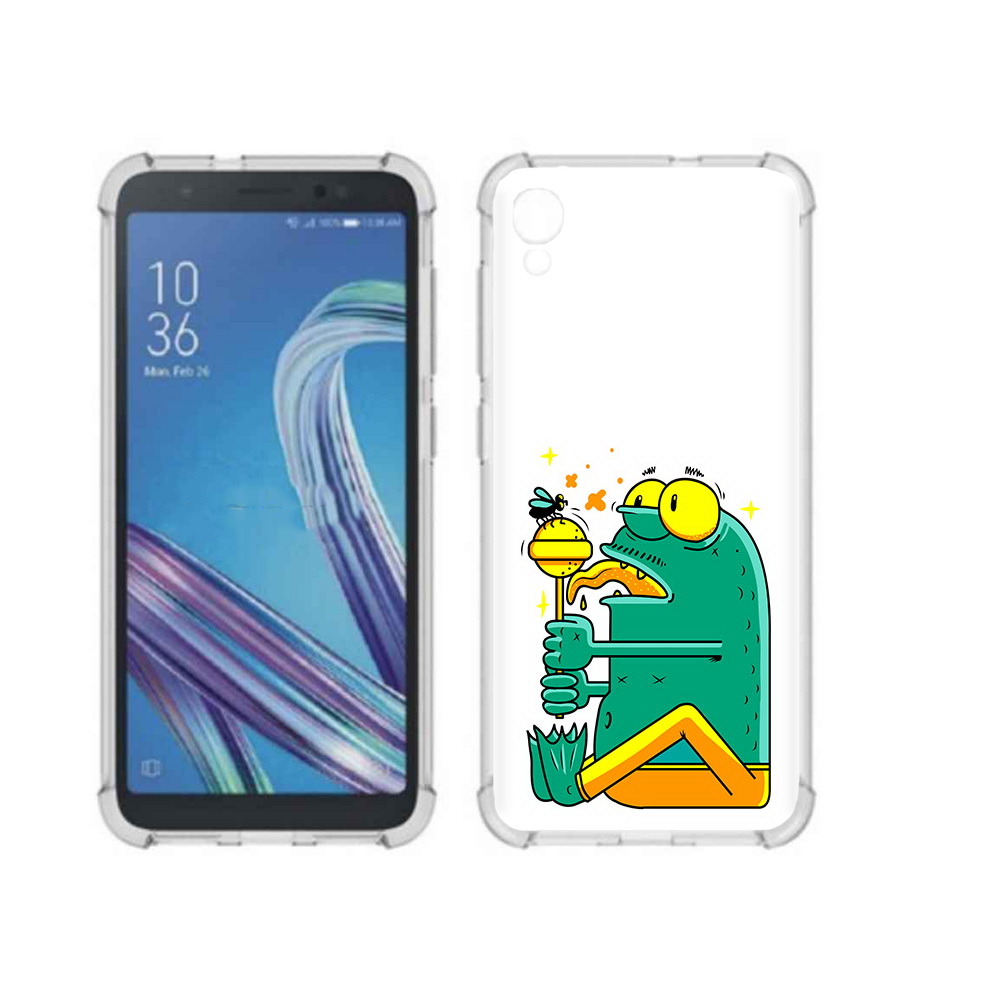 Чехол MyPads Tocco для Asus ZenFone Live L1 (G552KL) Зеленая лягушка с чупа чупсом