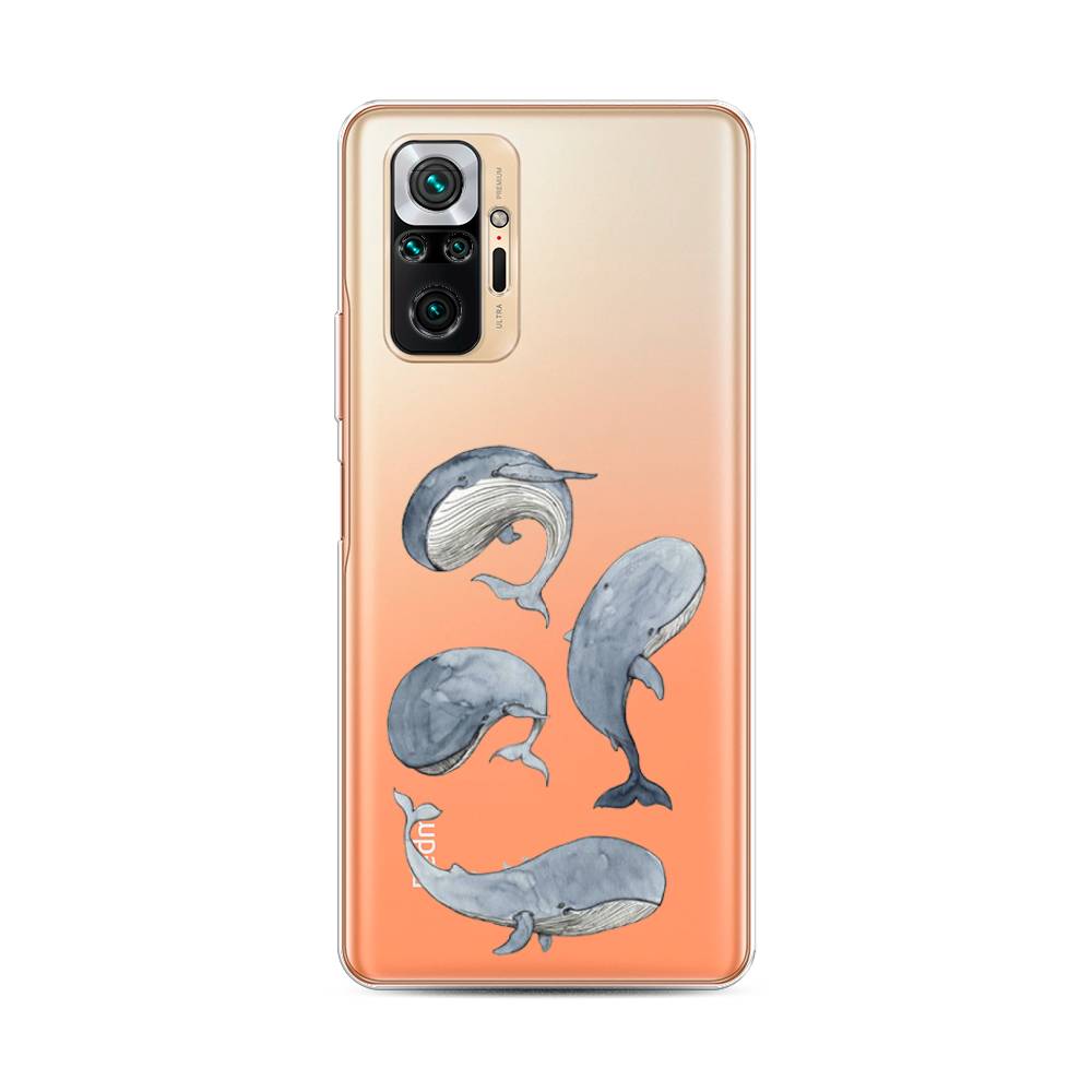 фото Силиконовый чехол "киты" на xiaomi redmi note 10 pro awog