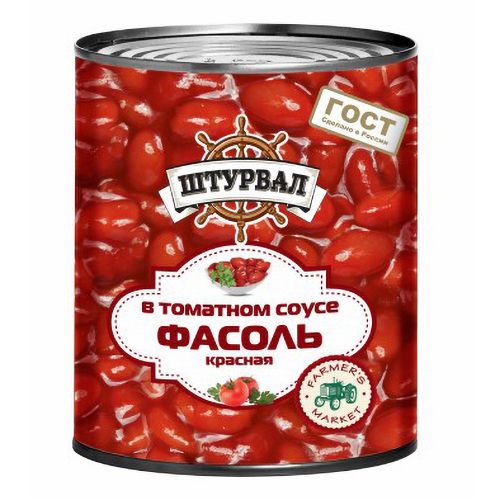 Фасоль Штурвал красная в томатном соусе 400 г