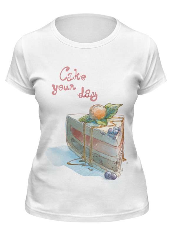 

Футболка женская Printio Cake your day белая M, Белый, Cake your day