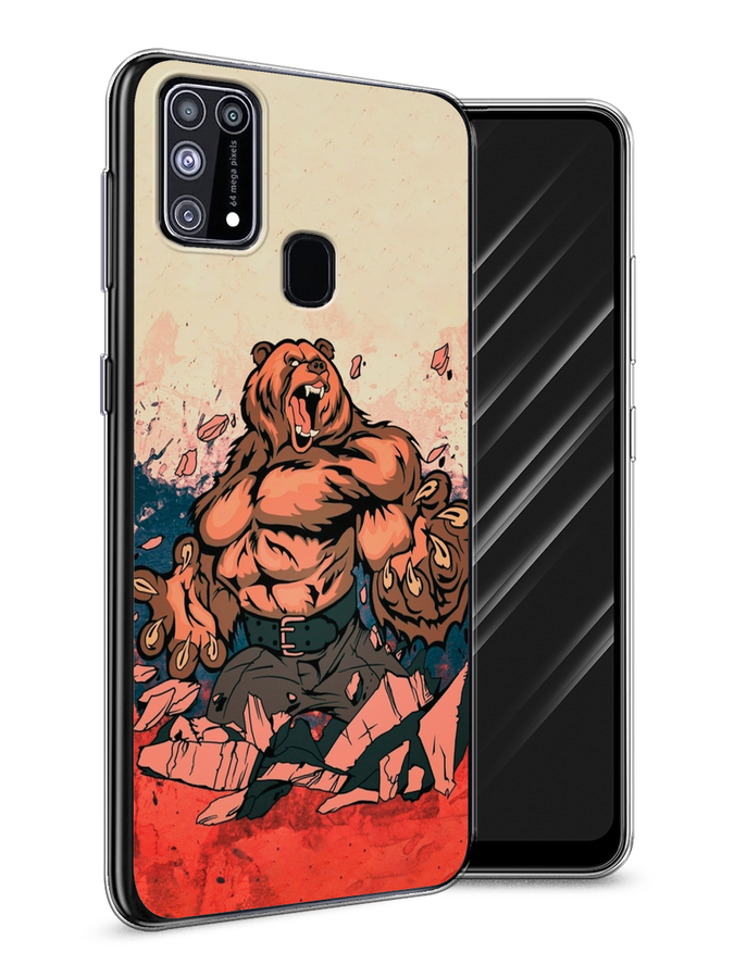 

Чехол Awog на Samsung Galaxy M31 / Самсунг M31 "Медведь с флагом РФ", Разноцветный, 2100750-2