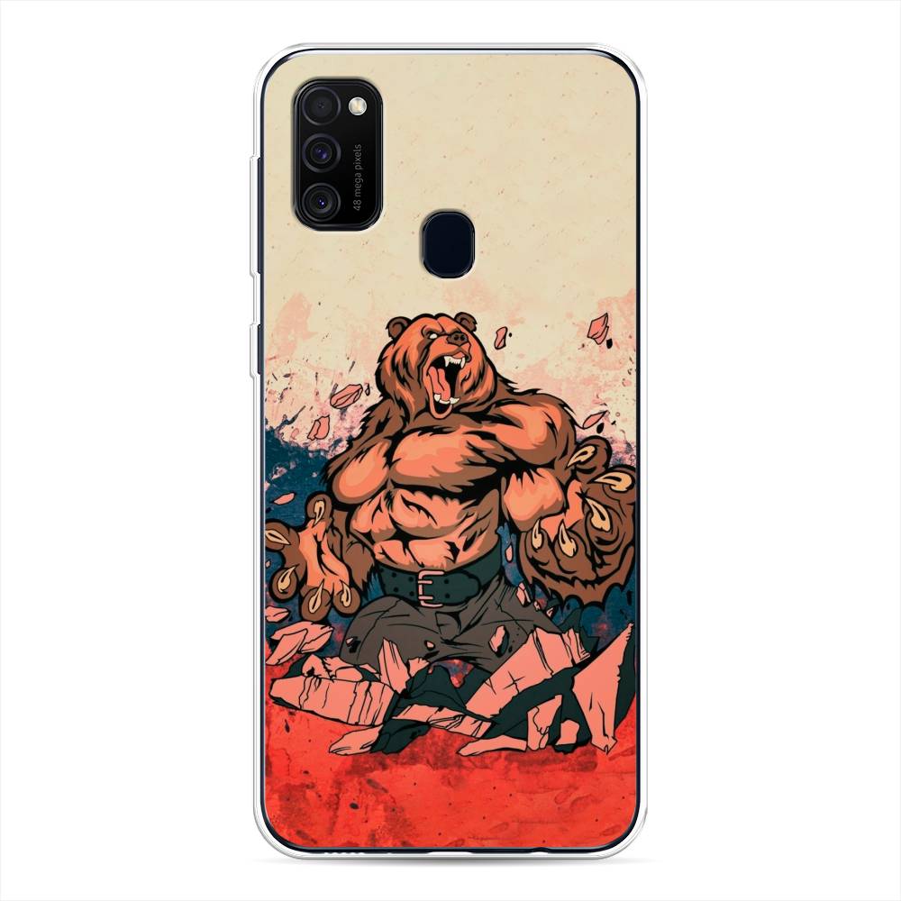 

Чехол Awog на Samsung Galaxy M30s/M21 "Медведь с флагом РФ", Разноцветный, 29850-2