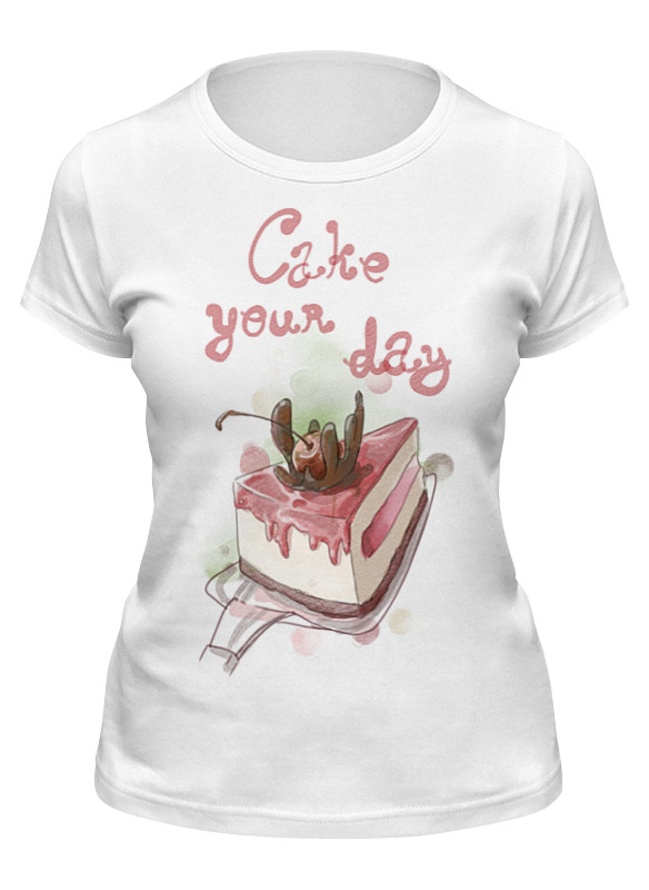 

Футболка женская Printio Cake your day белая M, Белый, Cake your day