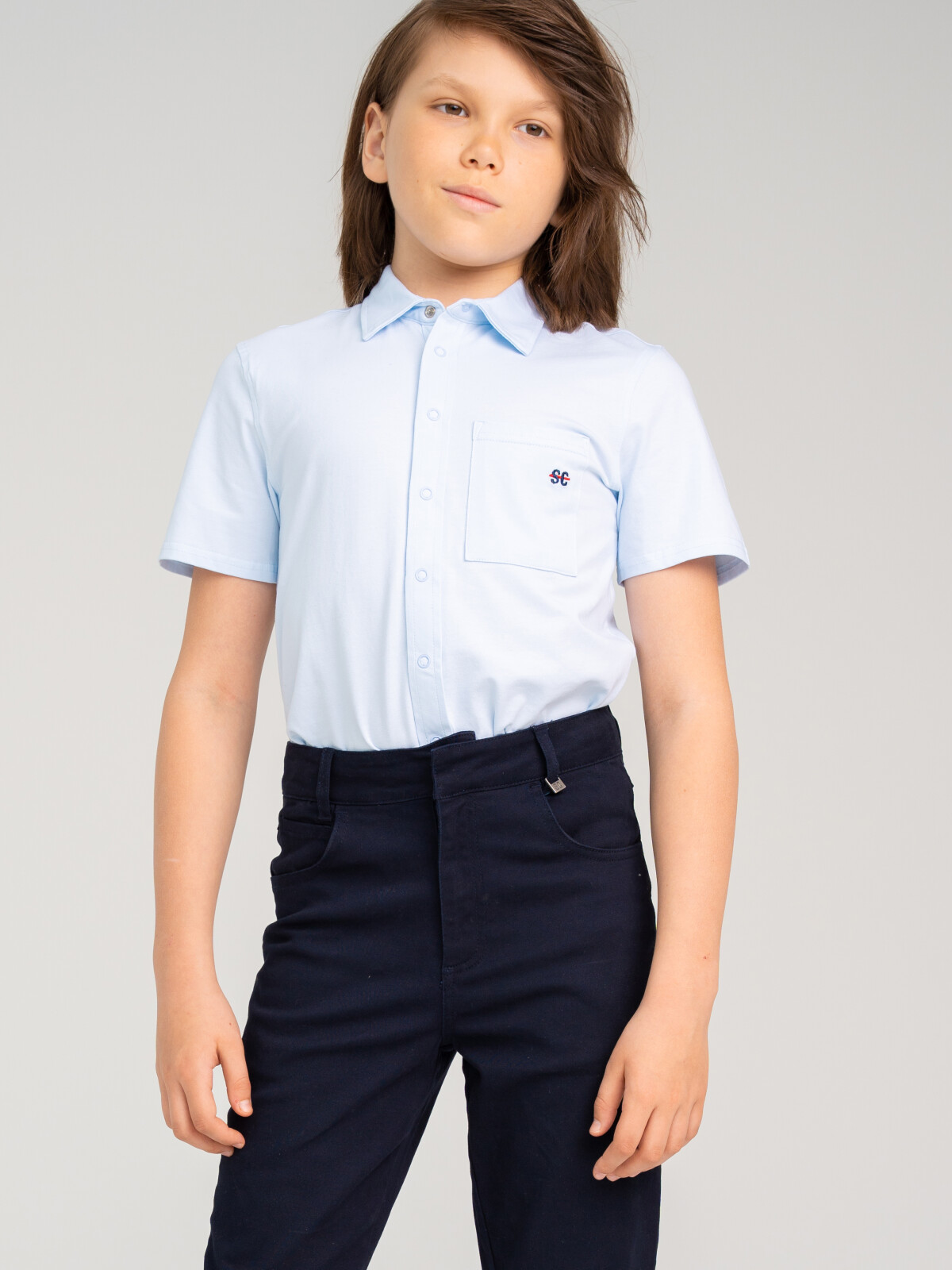 Сорочка трикотажная для мальчиков PlayToday (regular fit), голубой, 146