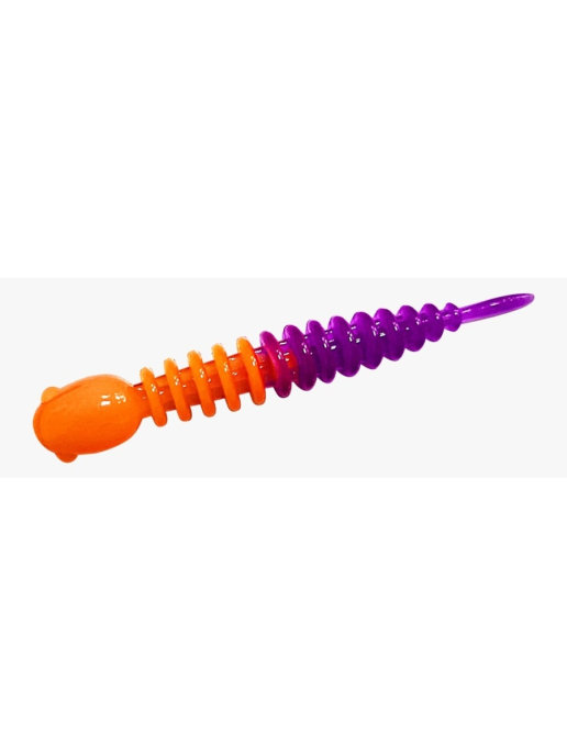 Силиконовая приманка Trout Bait Chub Чеснок 65 мм, 25/orange-purple, 12 шт.