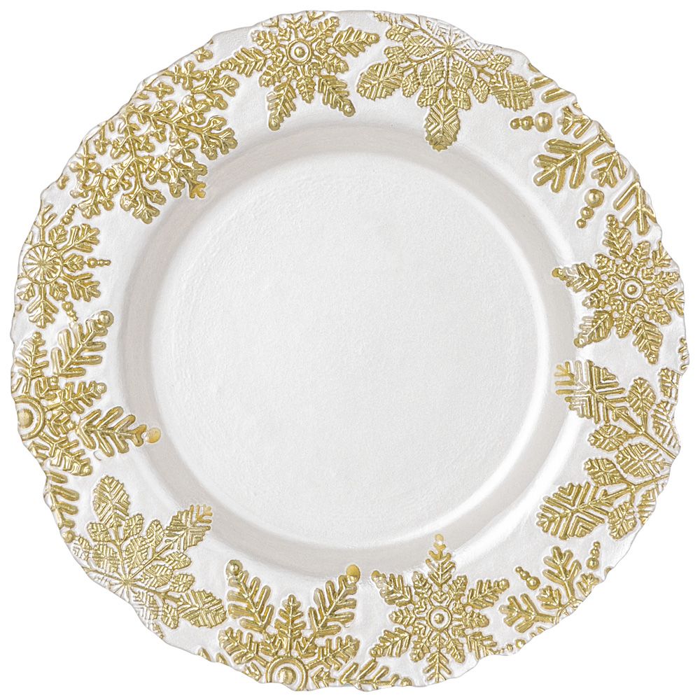 

Набор из 4 штук Тарелка Bronco Celebration white, 22см, стекло (336-168/4), Белый