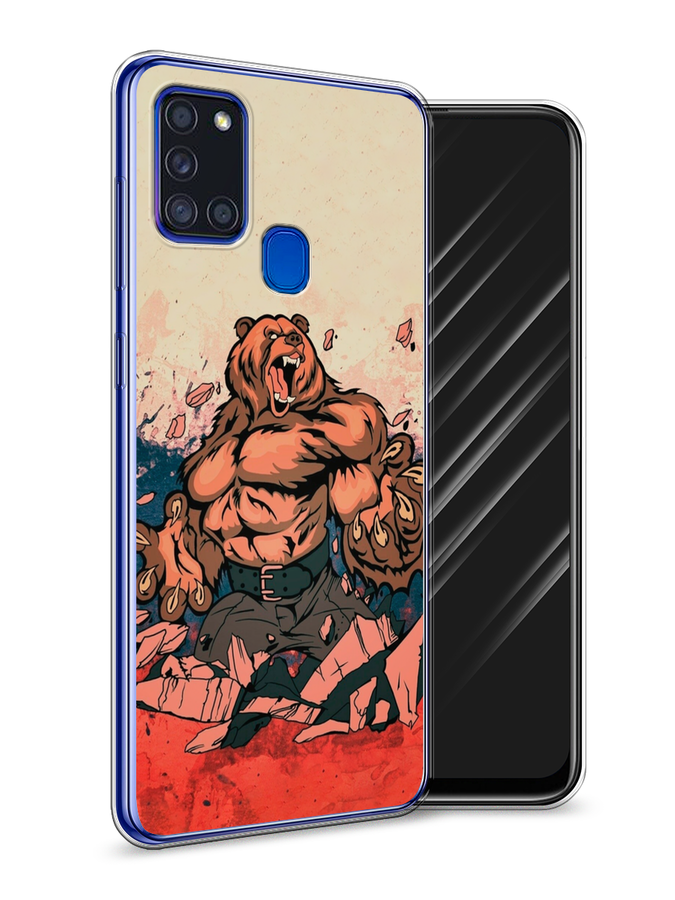 

Чехол Awog на Samsung Galaxy A21s / Самсунг A21s "Медведь с флагом РФ", Разноцветный, 2100250-2