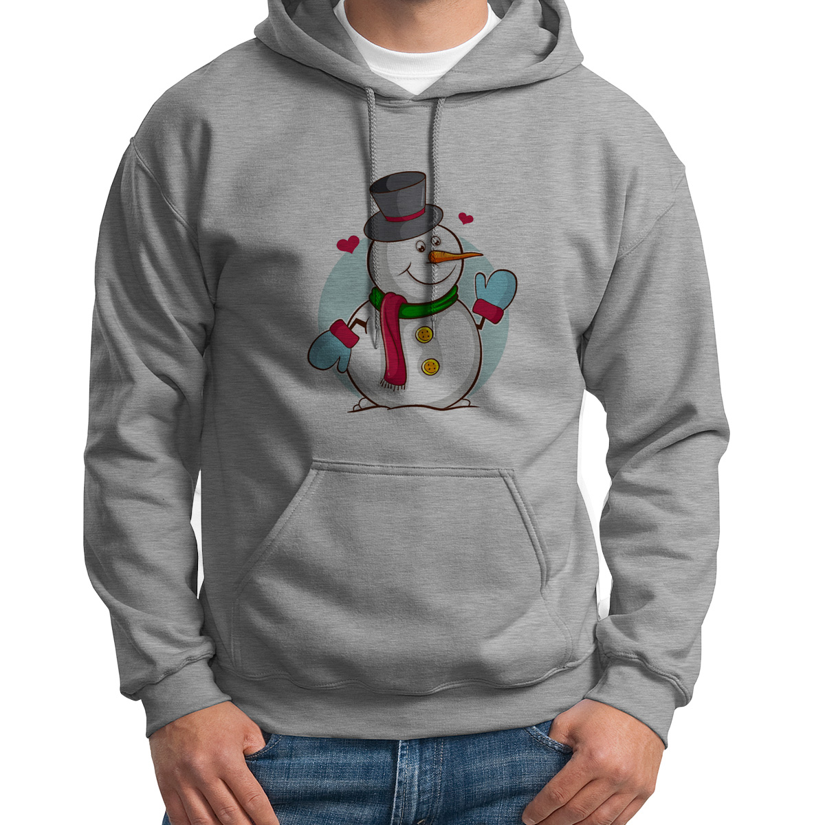 

Худи унисекс CoolPodarok Снеговик серое 48 RU, S0113730