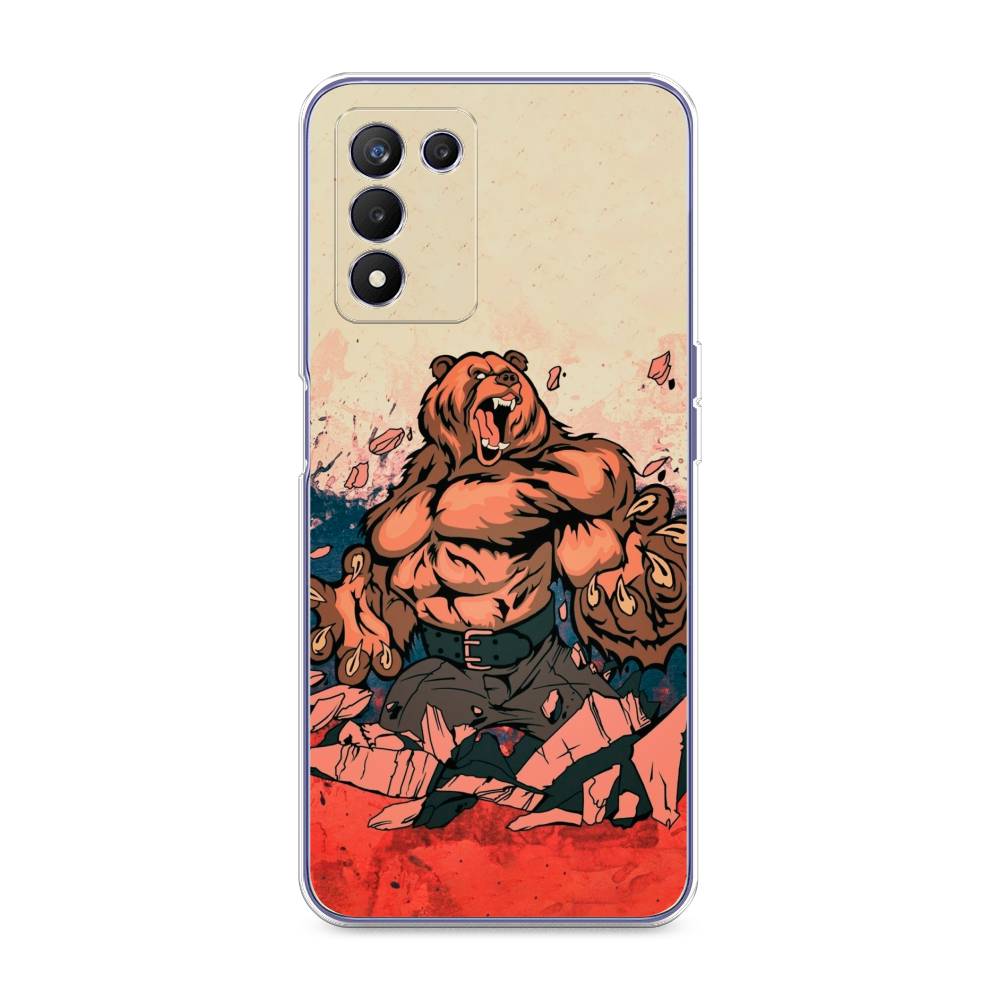 

Чехол Awog на Realme Q3s "Медведь с флагом РФ", Разноцветный, 257950-2