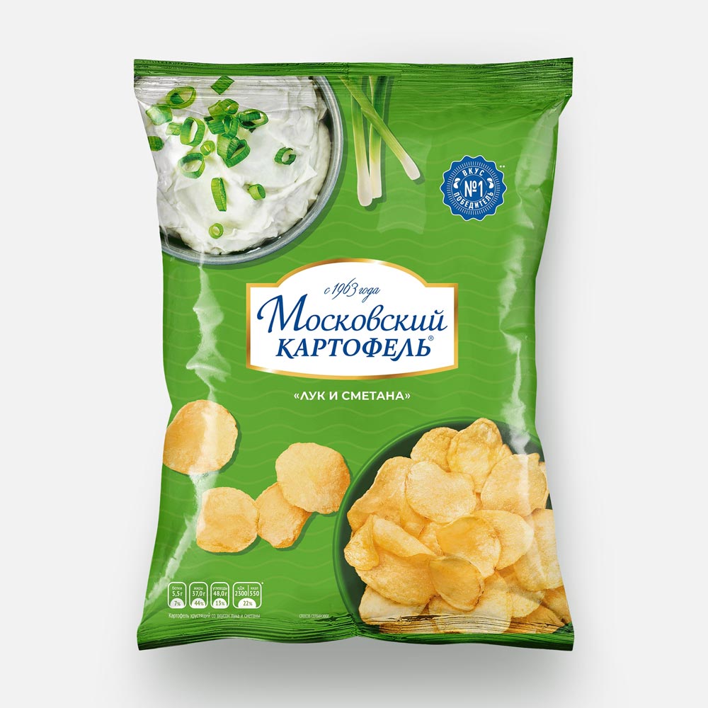 

Чипсы Московский картофель со вкусом лука и сметаны, 120 г