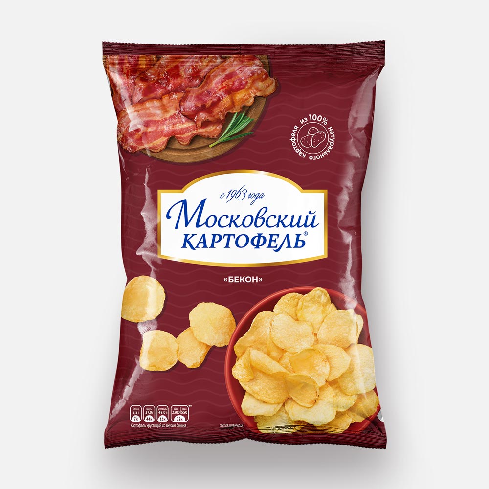 Чипсы Московский картофель со вкусом бекона, 60 г