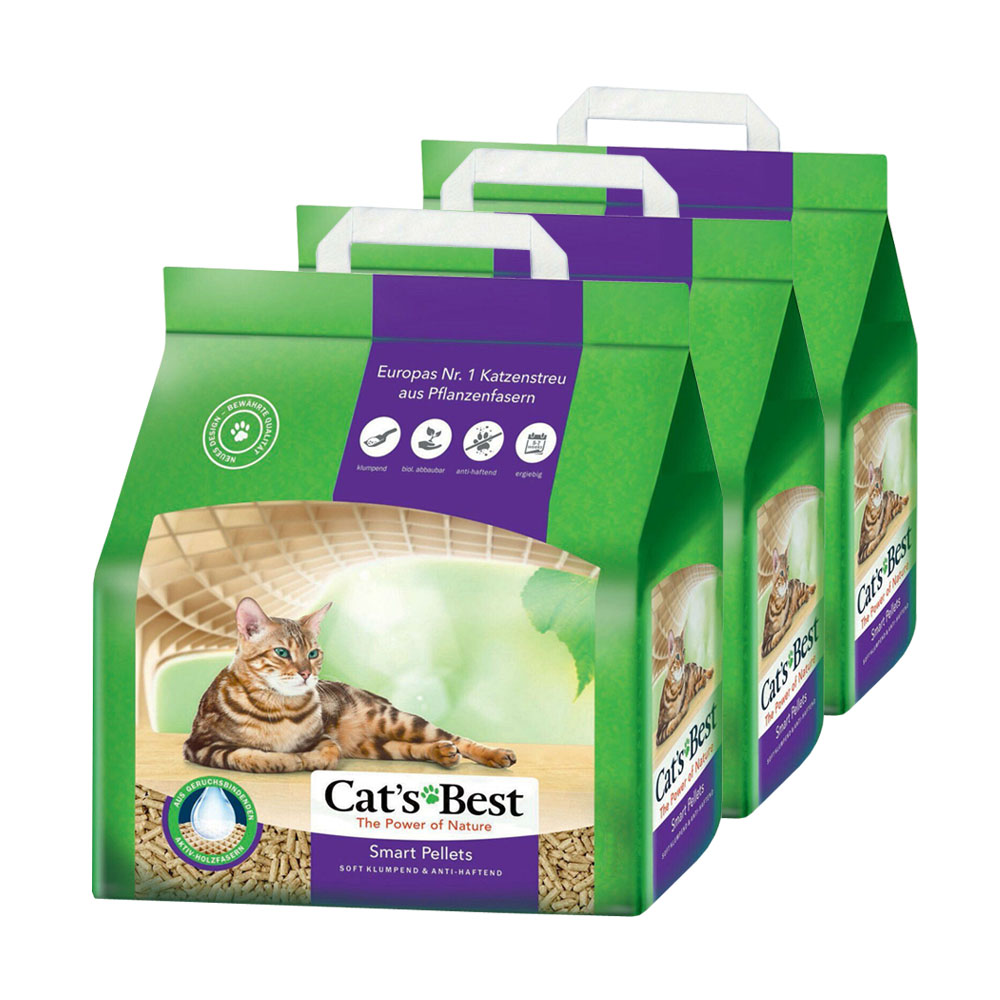 фото Комкующийся наполнитель cat's best smart pellets древесный, 5 кг, 10 л, 3шт