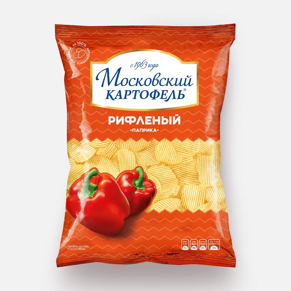 Чипсы Московский картофель рифлёные со вкусом паприки, 120 г