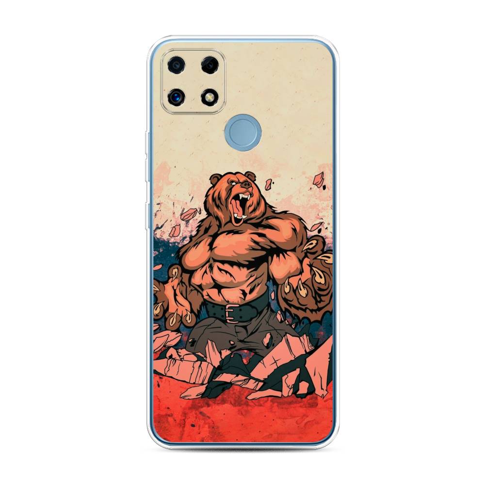 

Чехол Awog на Realme C25/C25s "Медведь с флагом РФ", Разноцветный, 257450-2