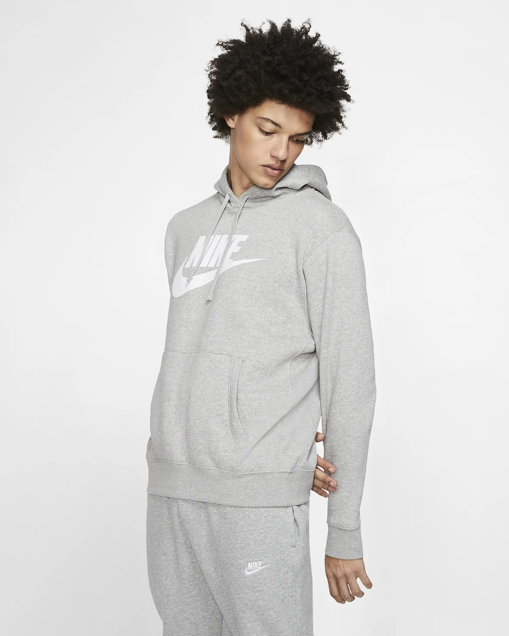 Худи мужское Nike Sportswear Club Fleece BV2973-063 серое 2XL