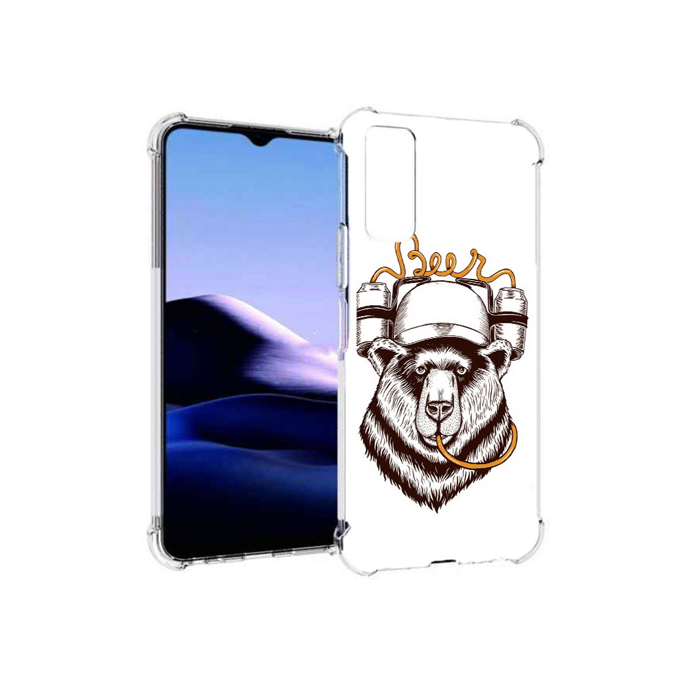 

Чехол MyPads Tocco для Vivo Y20 пивной медведь (PT154038.379.538), Прозрачный, Tocco