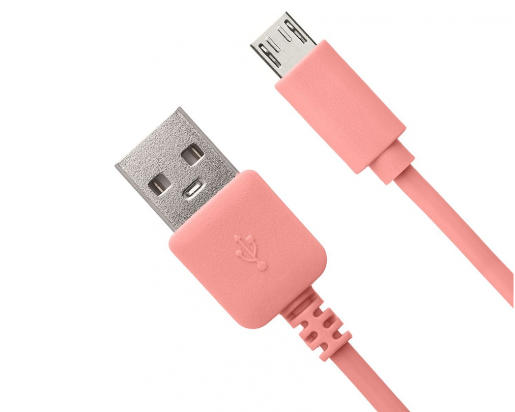 

Дата-кабель Prime Line 7238 microUSB 1м розовый