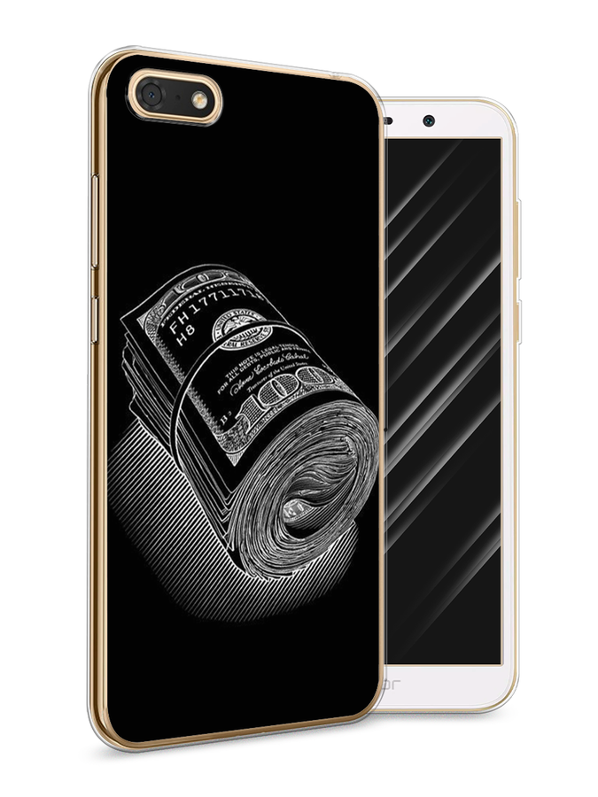 

Чехол Awog на Honor 7A "Кубышка денег", Черный;серебристый, 65250-5