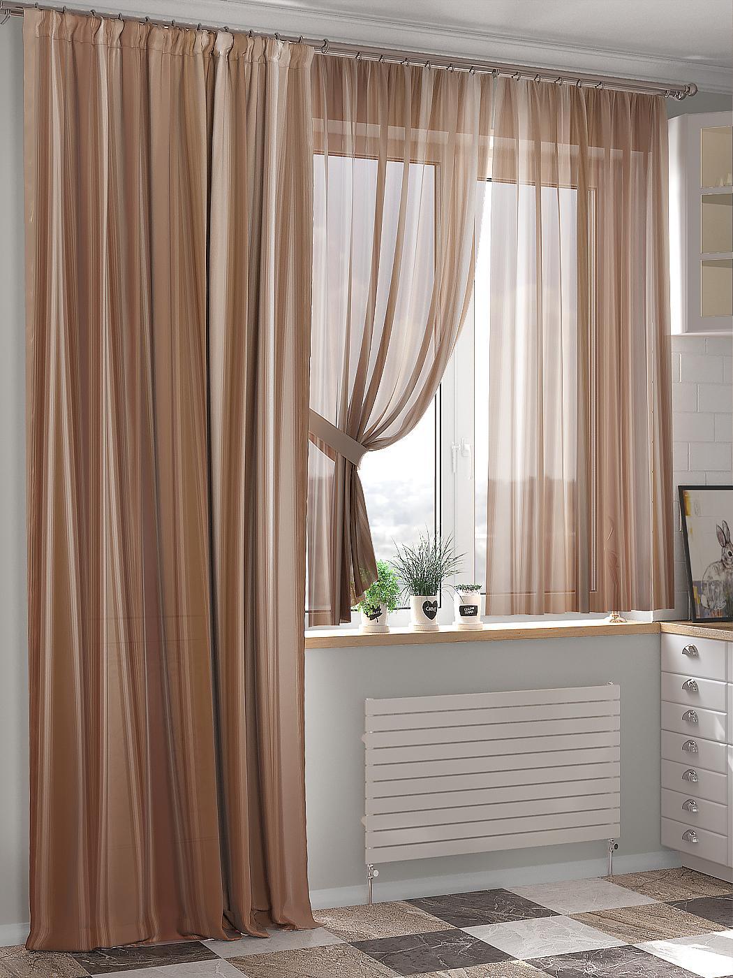 

Комплекты штор AT HOME Фиренкорс высота 240 см, ширина 150 см, Бежевый, 549041