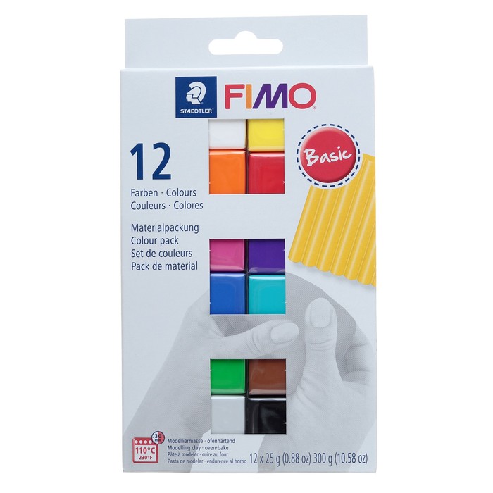 

Набор пластики - полимерной глины FIMO soft, 12 цветов по 25 г, Разноцветный, FIMO soft