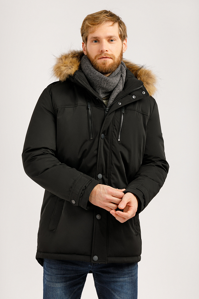 

Зимняя куртка мужская Finn Flare W19-21005 черная 3XL, W19-21005