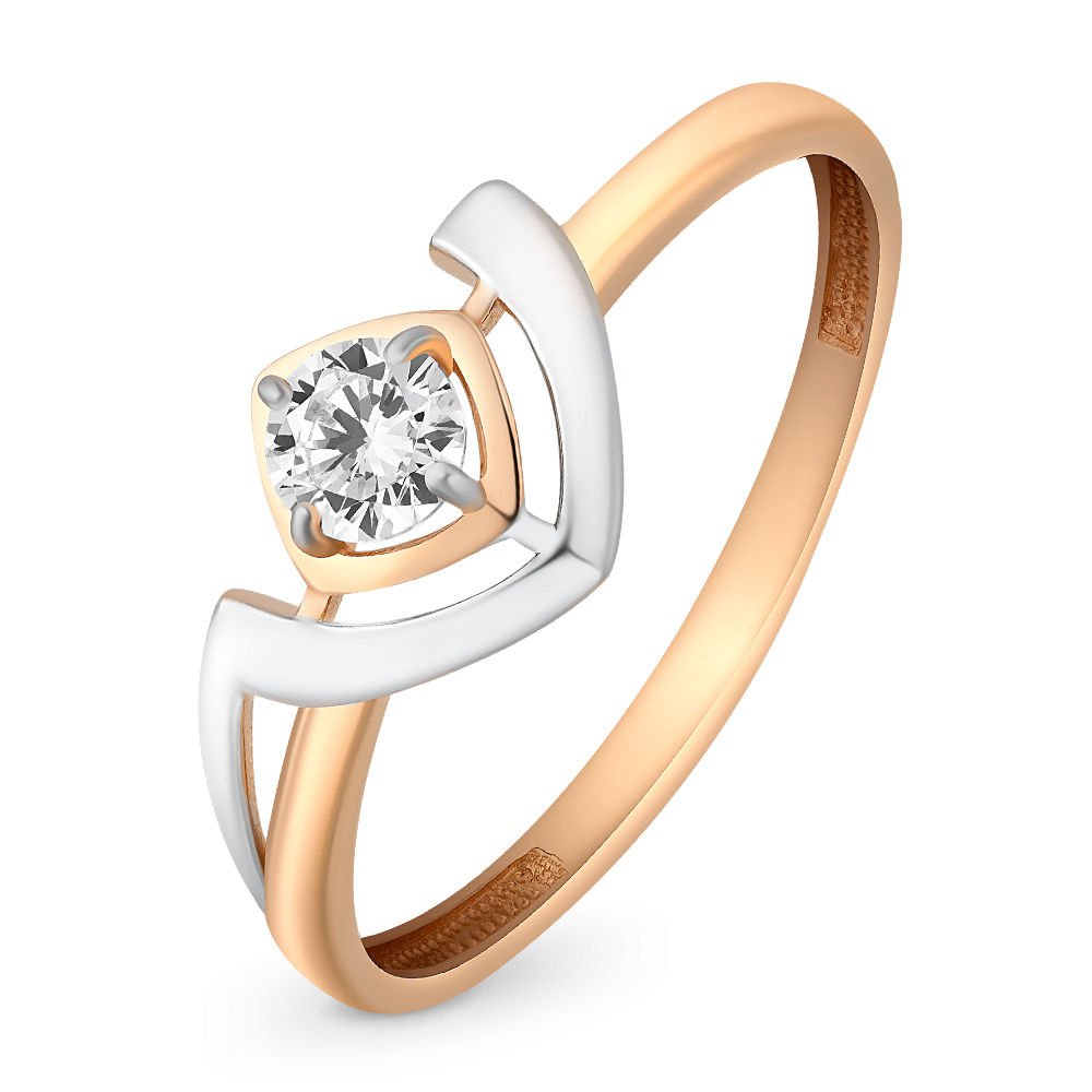 

Кольцо женское из красного золота с фианитом 585Gold 301009459, р. 18,5, 301009459
