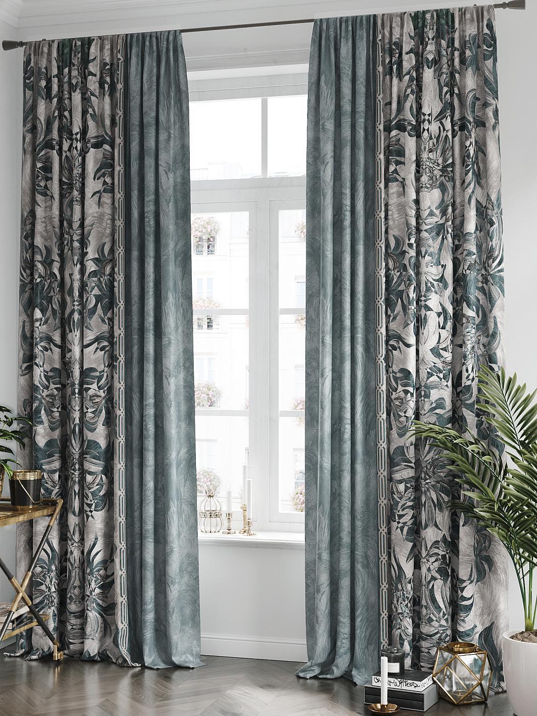 

Комплекты штор AT HOME Финкрес высота 250 см, ширина 150 см, Бирюзовый, 545010