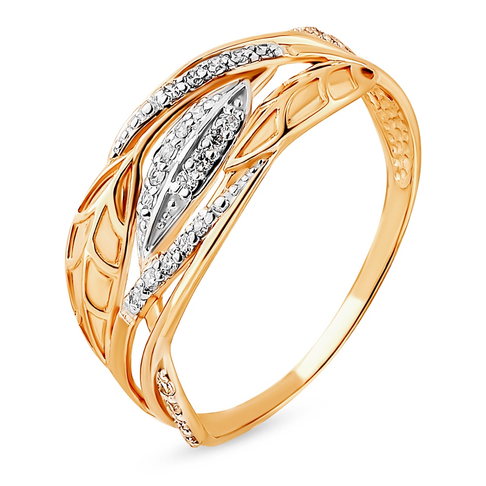 

Кольцо женское из красного золота с фианитом 585Gold 301011525, р, 301011525