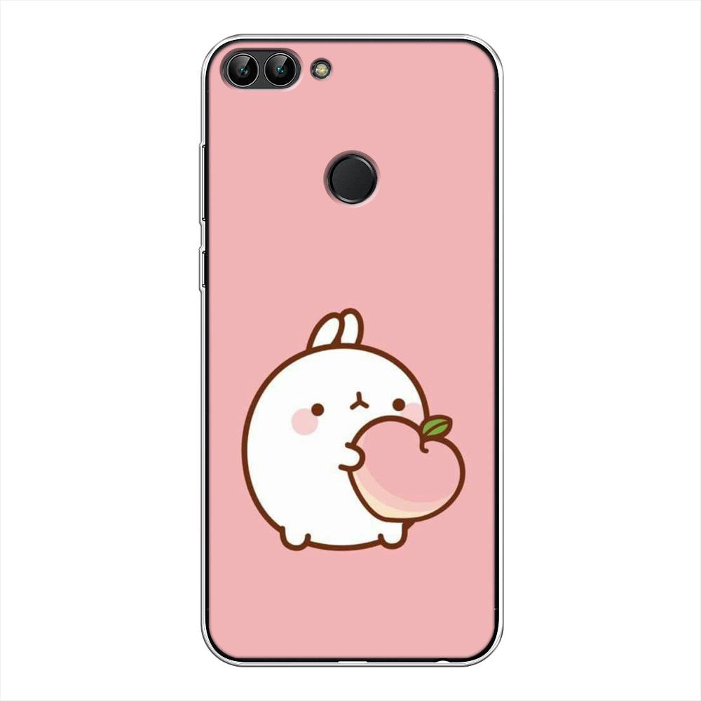 

Чехол Awog на Huawei P Smart "Кролик с персиком", Розовый;бежевый, 64050-1