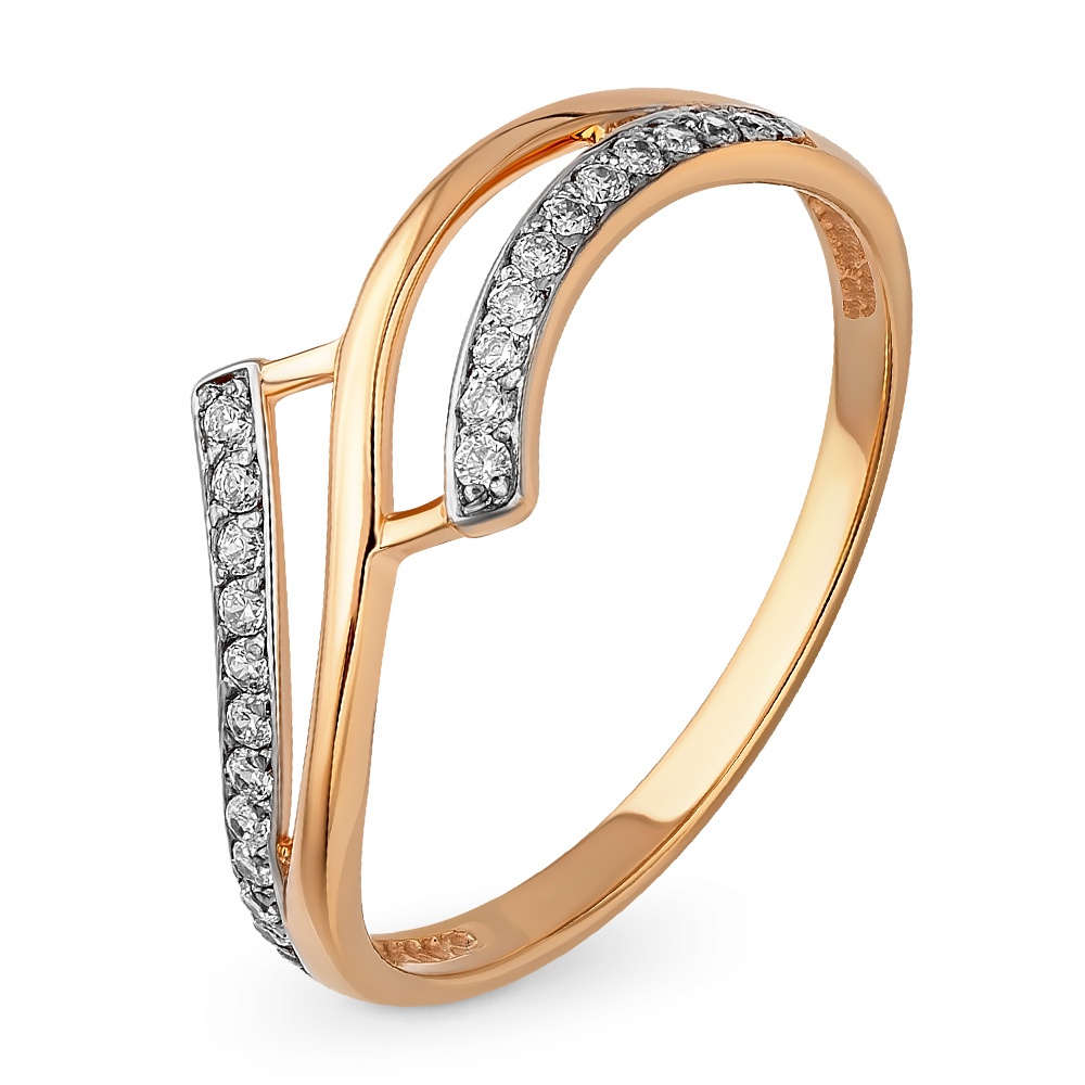 

Кольцо женское из красного золота с фианитом 585Gold 301010889, р, 301010889