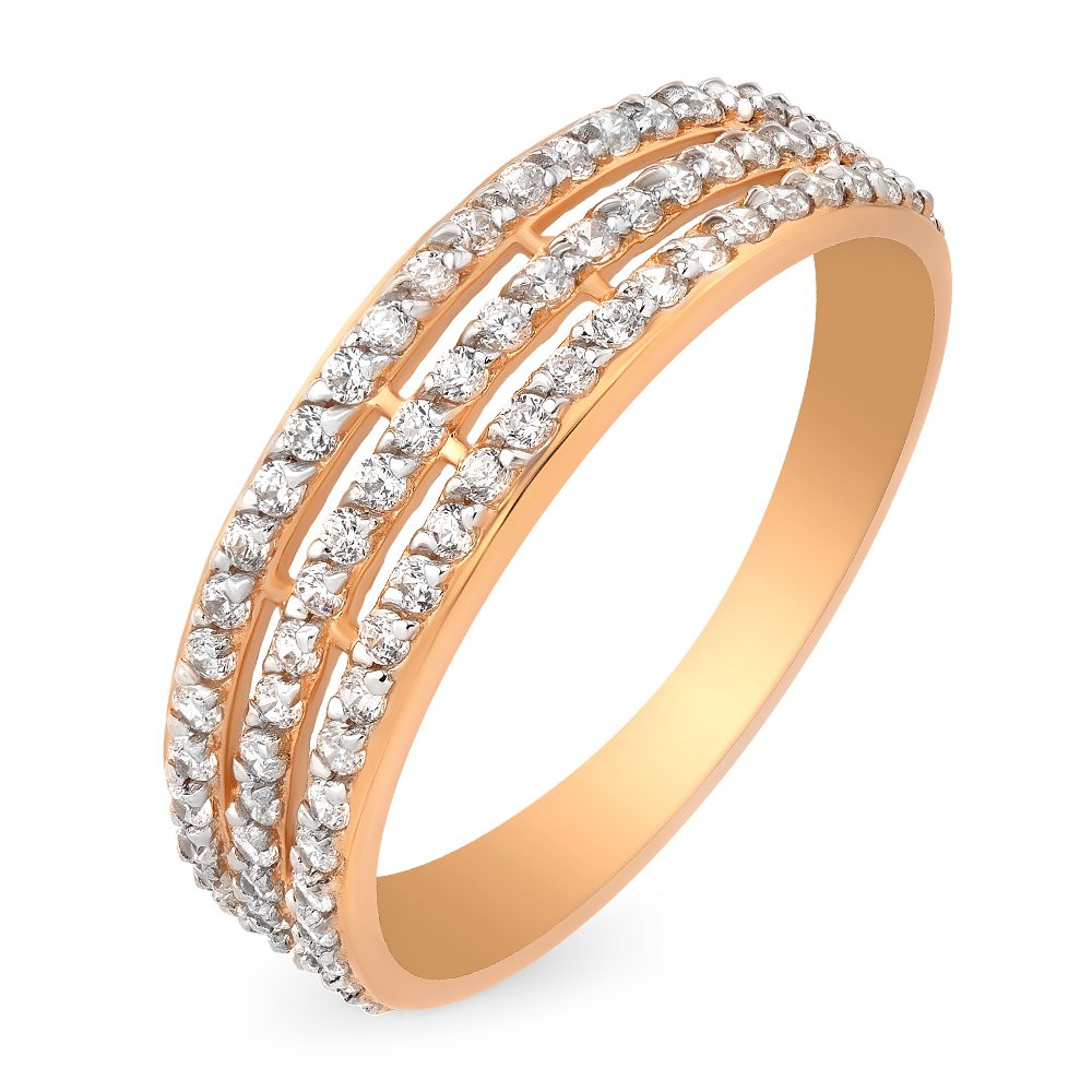

Кольцо женское из красного золота с фианитом 585Gold 301009667, р. 18, 301009667